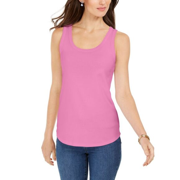 Charter Club Supima Cotton Scoop Neck Tank Top - Picture 1 of 2
